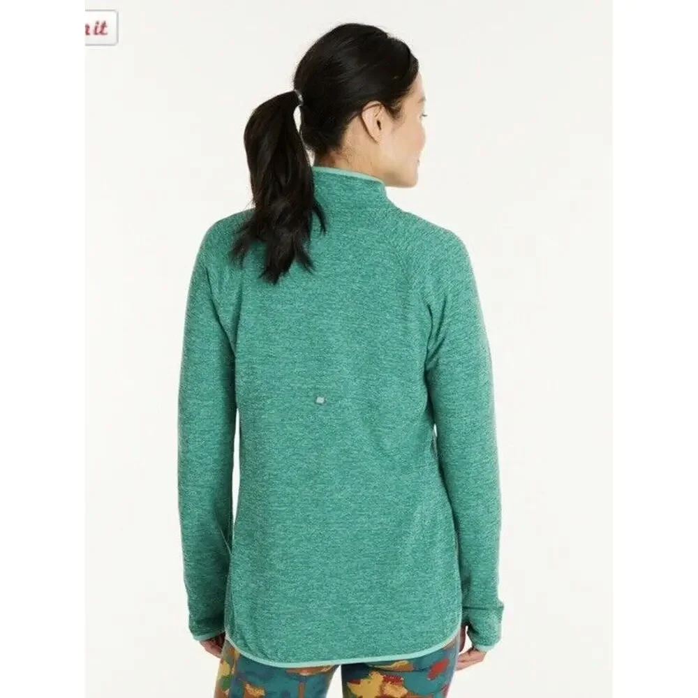 L.L. Bean Adventure Grid Blue Half-Zip Polyester Pullover Thumb Slot Size L Reg - Picture 2 of 15